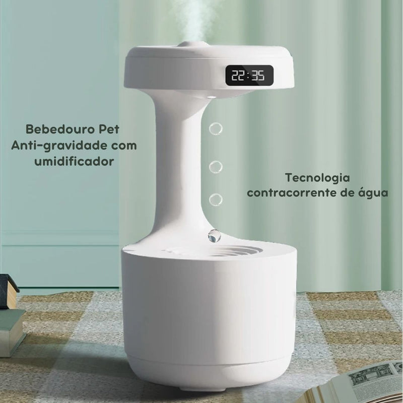 Bebedouro Anti-Gravidade com Umidificador para Pets – Hidratação Contínua e Ambiente Refrescante para Cães e Gatos